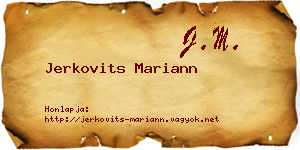 Jerkovits Mariann névjegykártya
