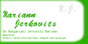 mariann jerkovits business card